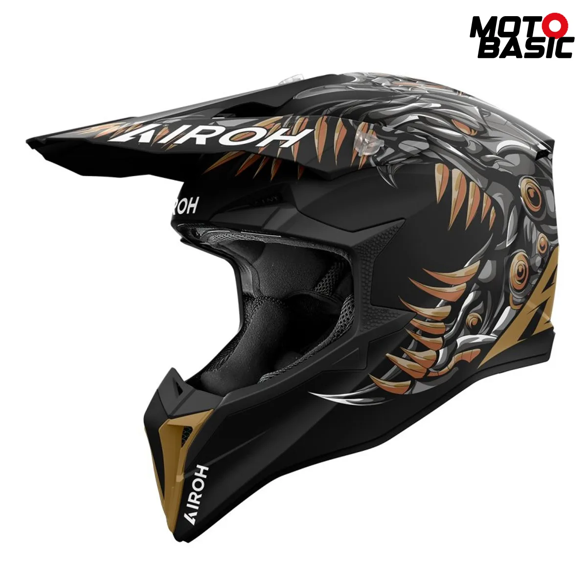 Casco AIROH Wraaap Cyborg Negro Mate
