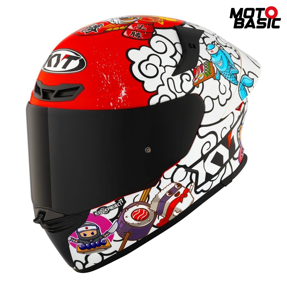 Casco KYT TT-Revo Sushi Time Rojo/Blanco