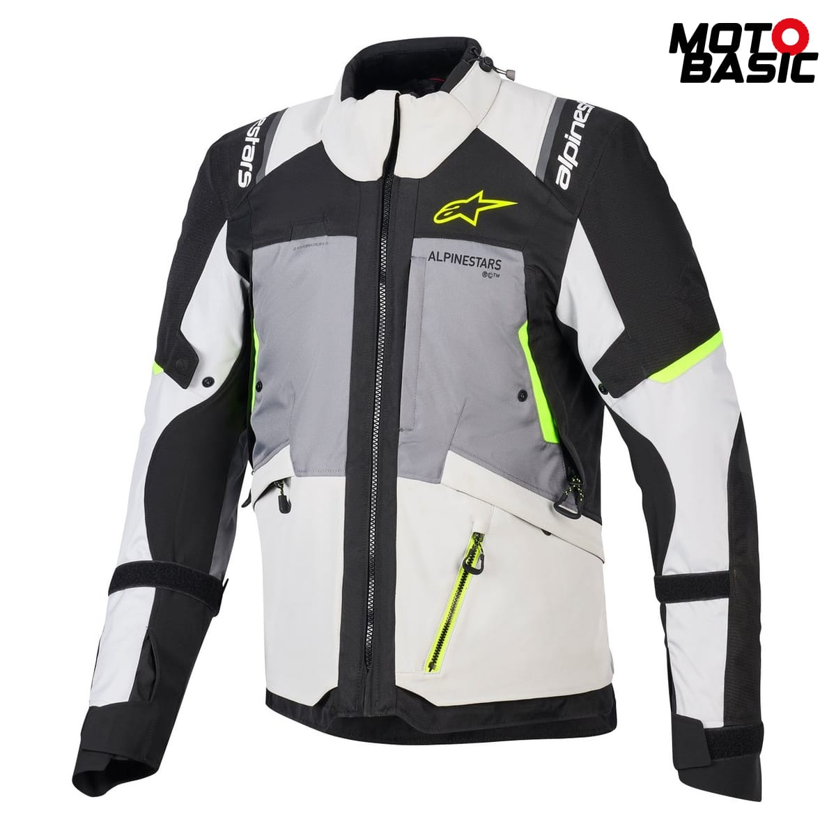 Chaqueta ALPINESTARS Andes V4 Drystar Gris/Gris Hielo/Negro/Amarillo Fluor