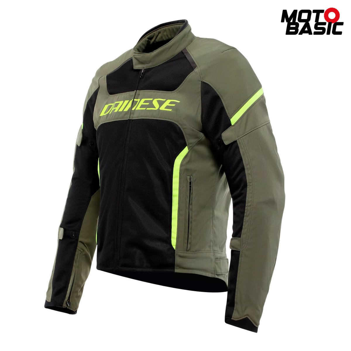 Chaqueta DAINESE Air Frame 3 Verde Militar/Negro/Amarillo Fluor