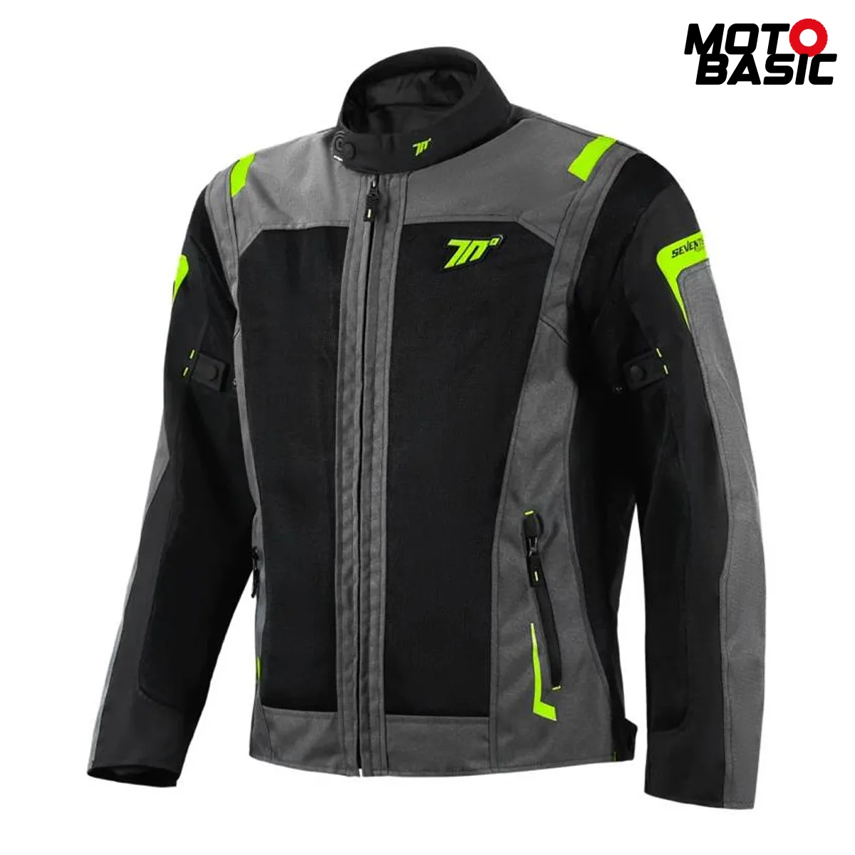 Chaqueta SEVENTY SD-JT66 Sahara Negro/Gris/Amarillo Fluor