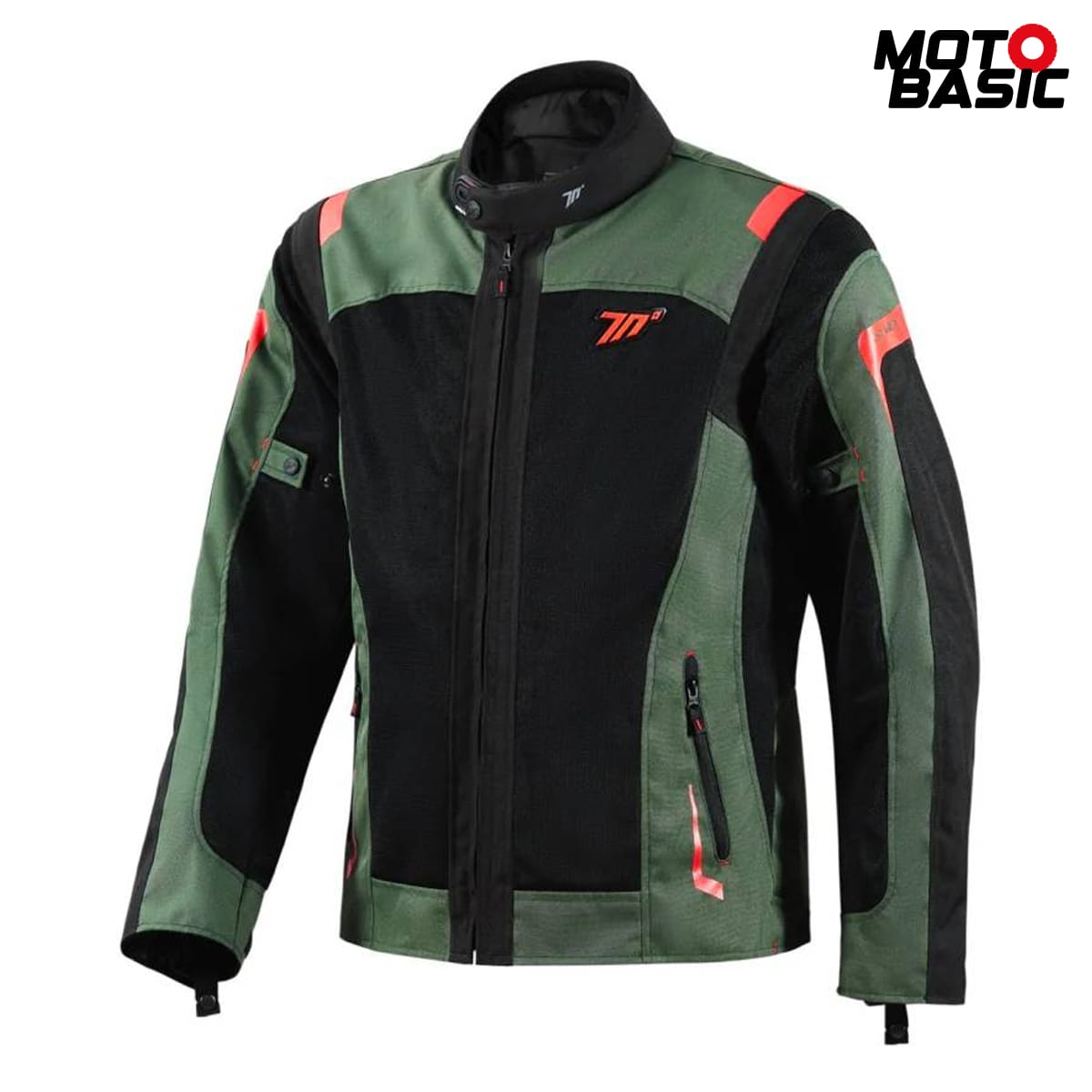Chaqueta SEVENTY SD-JT66 Sahara Verde Militar/Negro/Rojo