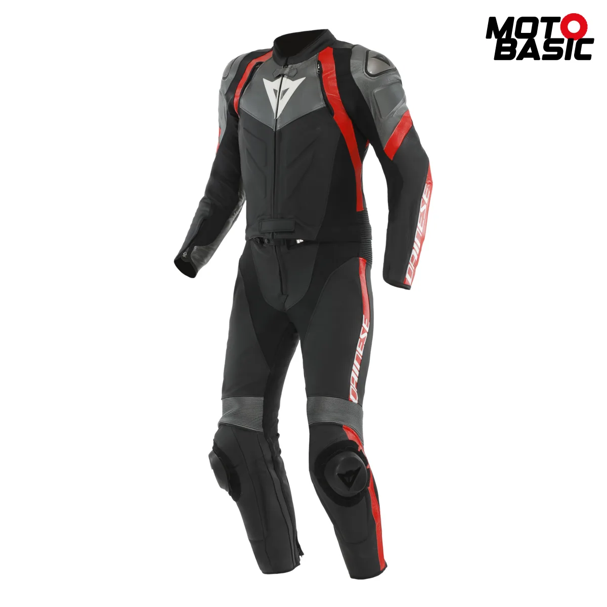 Mono 2 piezas DAINESE Avro 4 Negro/Antracita/Rojo Lava