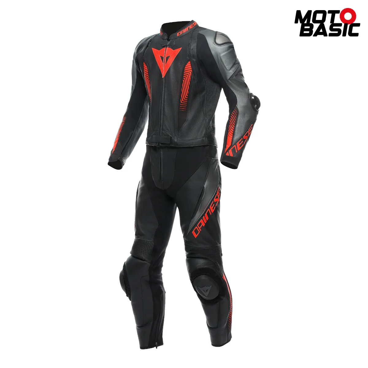 Mono 2 piezas DAINESE Laguna Seca 5 Negro/Antracita/Rojo Fluor