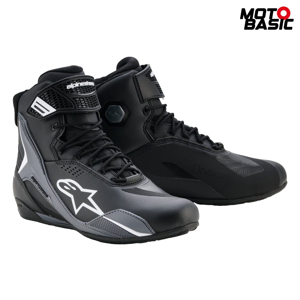 Botín ALPINESTARS Faster 4 Drystar Negro/Cool Gris/Blanco