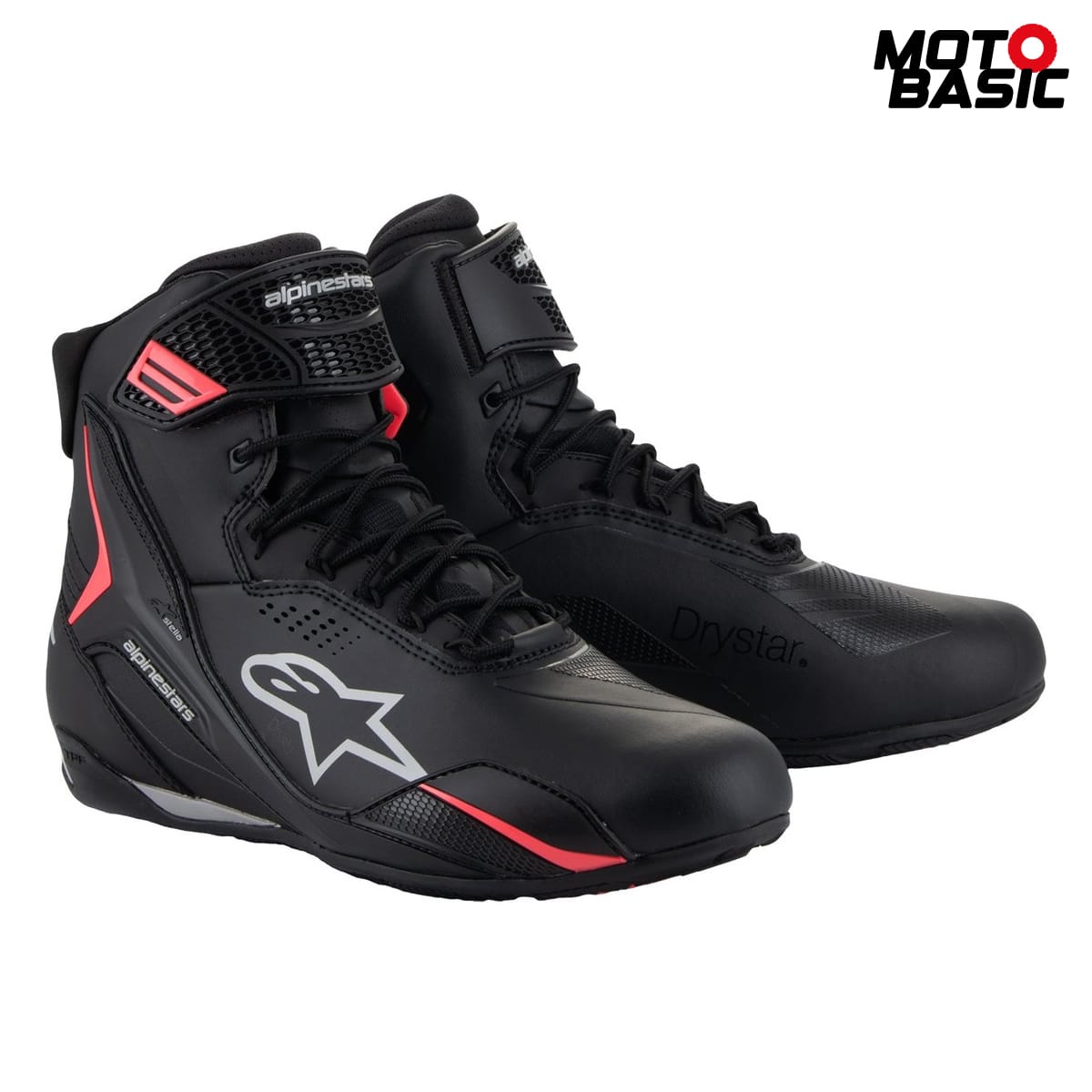 Botín ALPINESTARS Stella Faster 4 Drystar Lady Negro/Gris/Coral Fluor