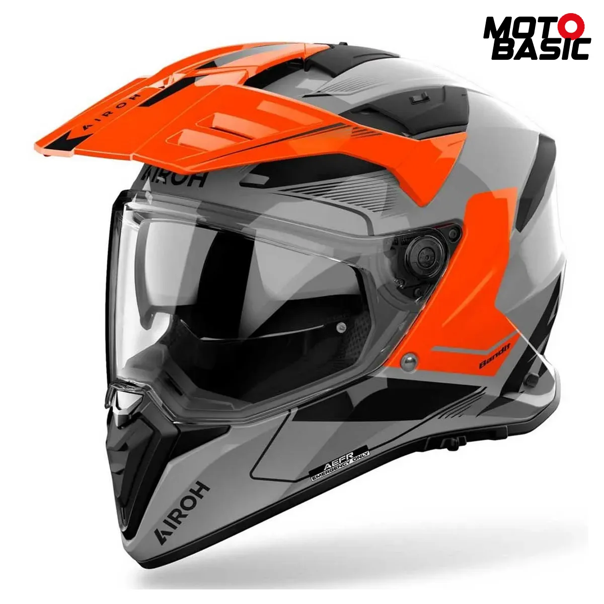 Casco AIROH Bandit Tune Negro/Naranja/Gris