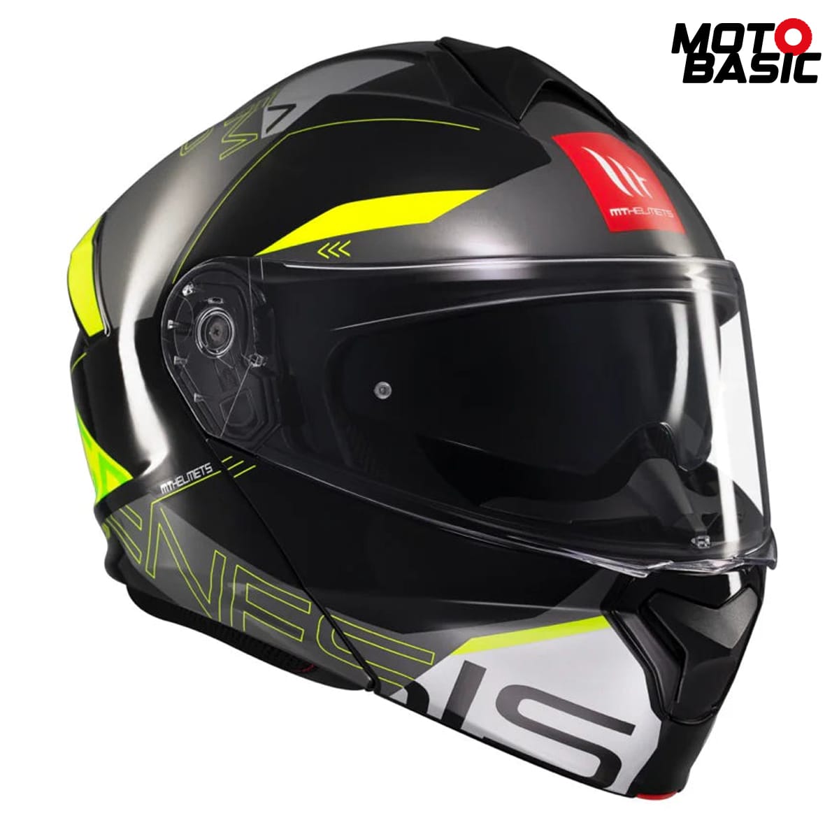 Casco MT Genesis SV Atempo Negro/Gris/Amarillo Fluor