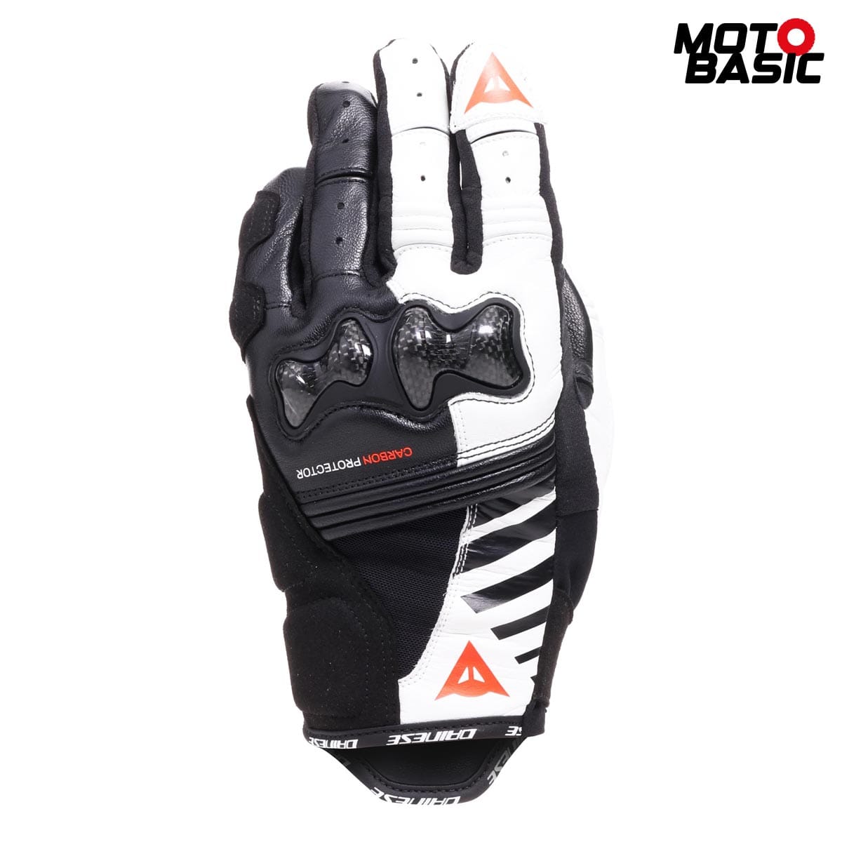 Guantes DAINESE Reacto Carbon Short Lady Negro/Blanco/Rojo Fluor