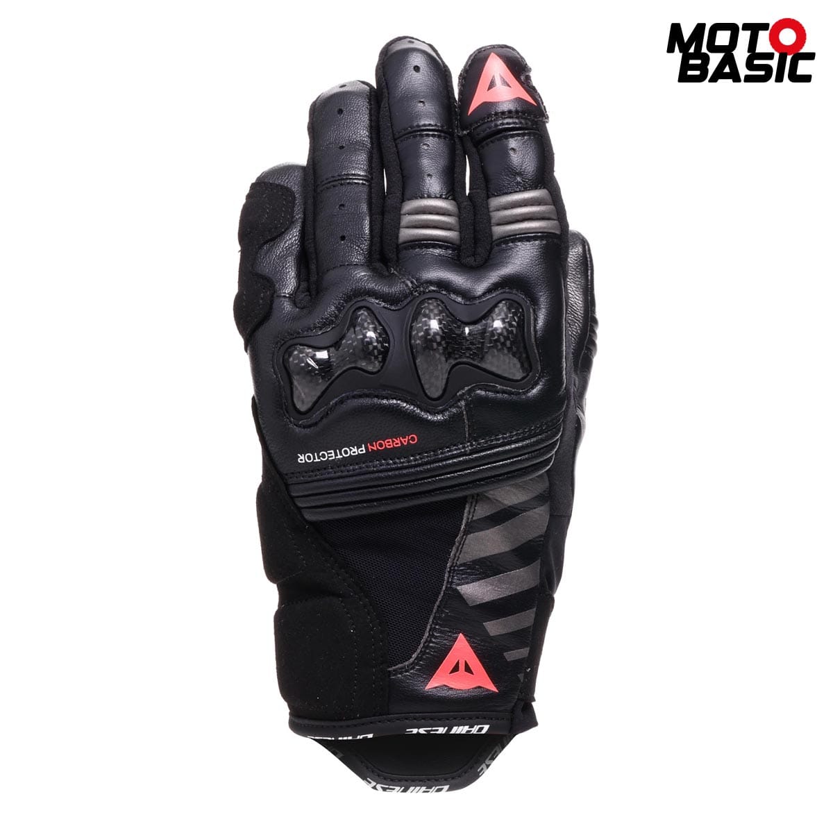 Guantes DAINESE Reacto Carbon Short Lady Negro/Rosa Fluor