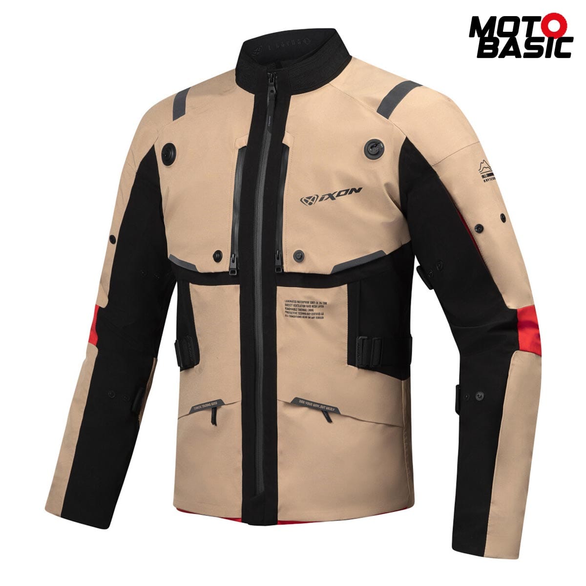 Chaqueta IXON M-Skeid Arena/Negro/Rojo