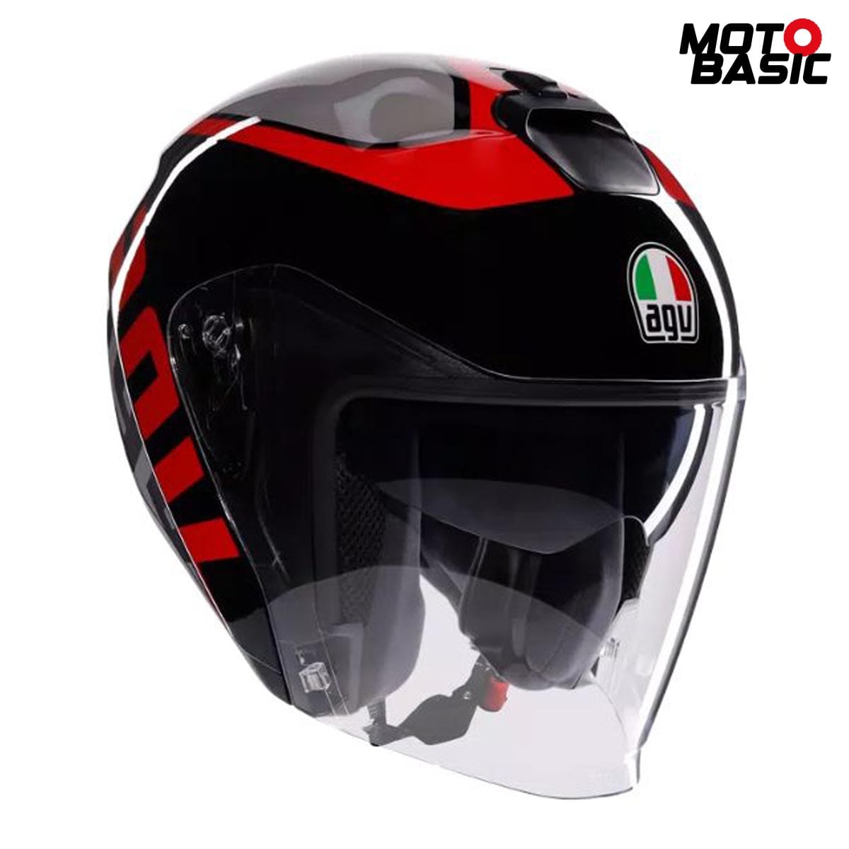 Casco AGV Irides Valenza Gris Mate/Negro/Rojo