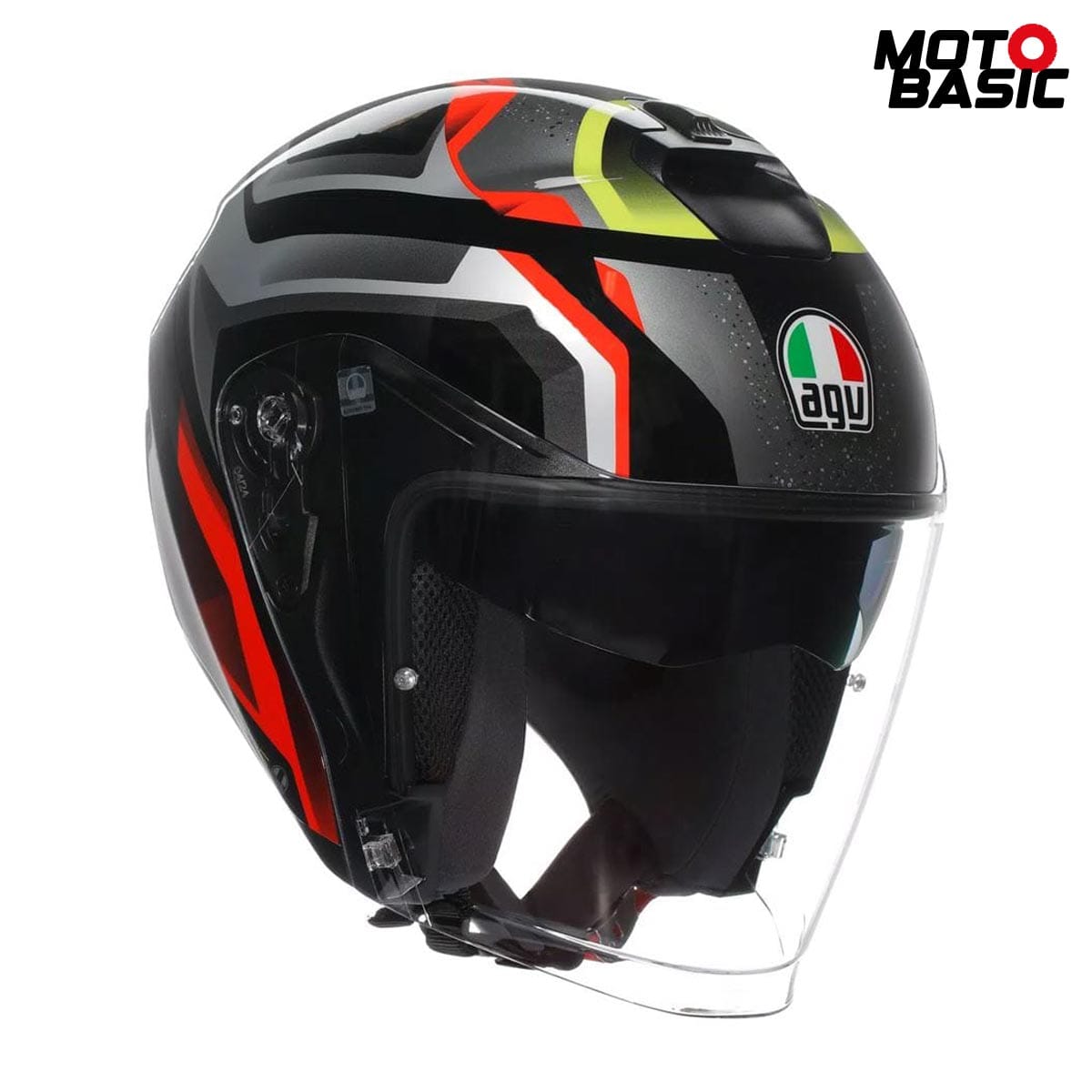 Casco AGV Irides Zurigo Negro/Rojo/Amarillo Fluor