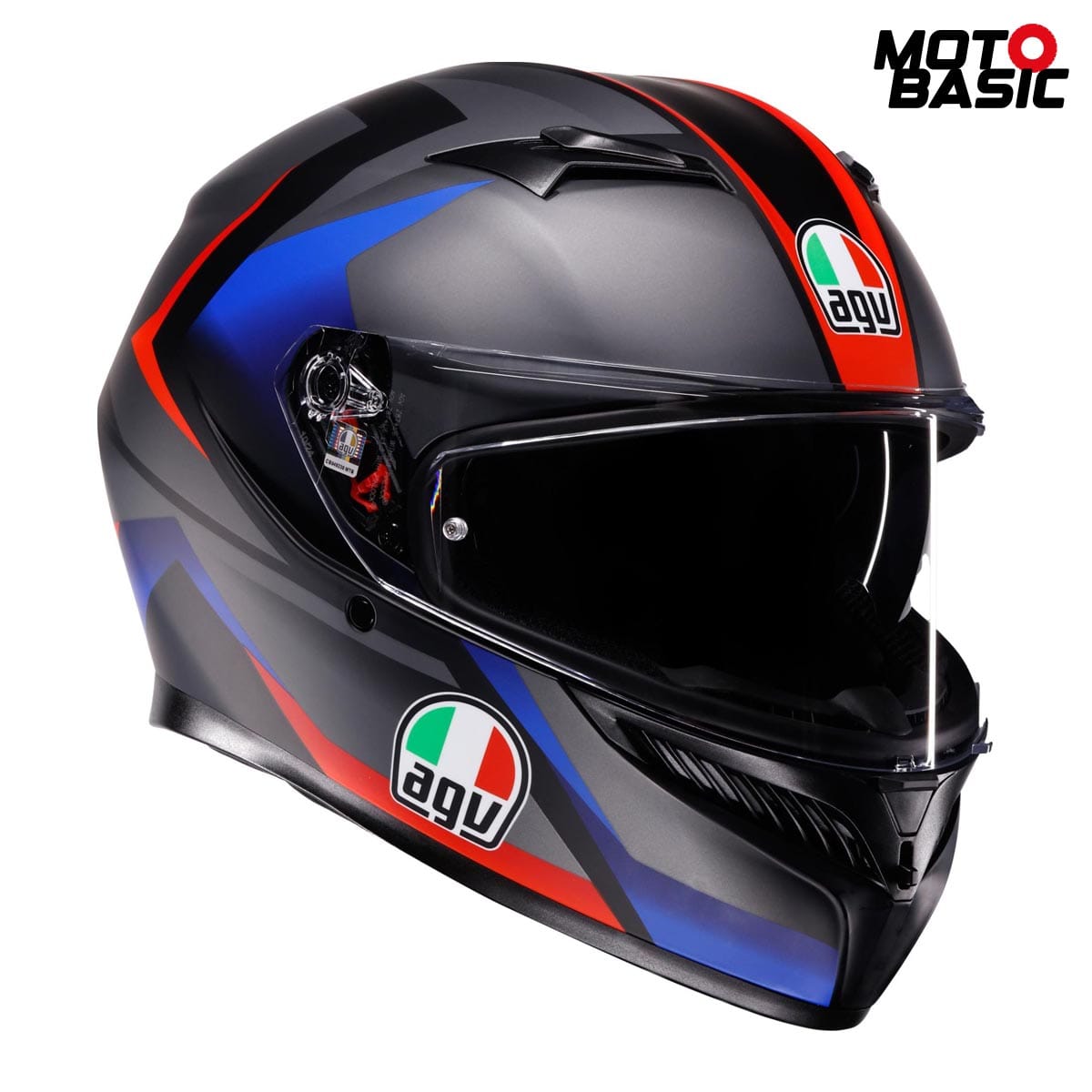 Casco AGV K3 Striga Negro Mate/Azul/Rojo