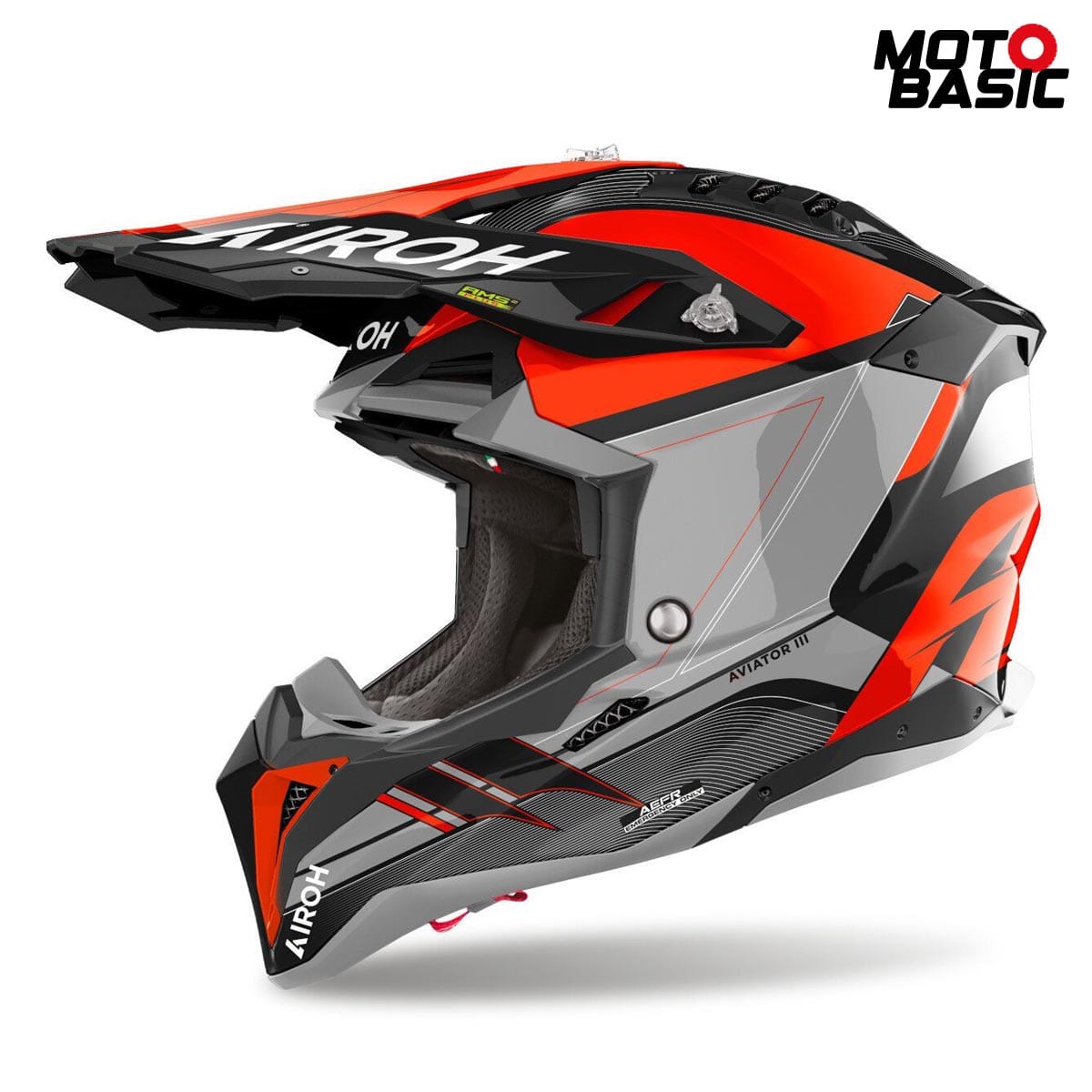 Casco AIROH Aviator 3 Saber Naranja/Gris/Negro