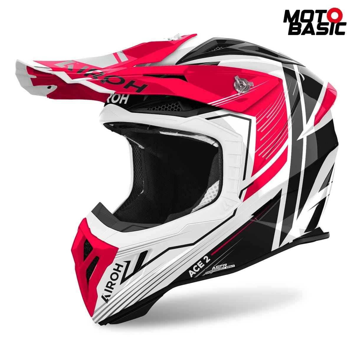 Casco AIROH Aviator Ace 2 Engine Rojo/Negro/Blanco