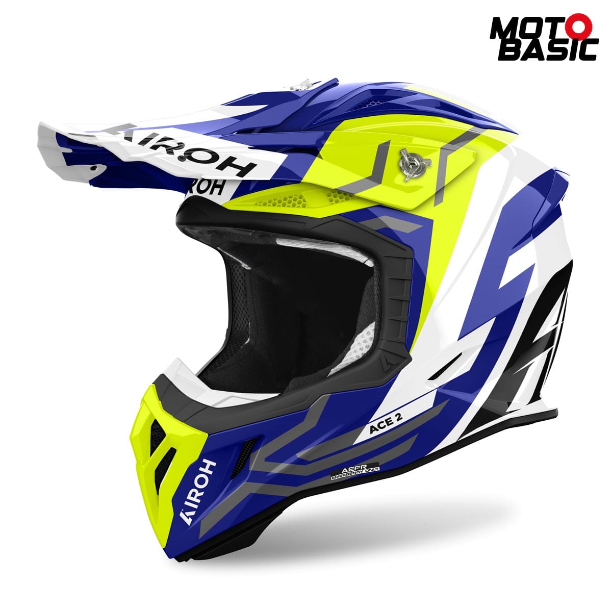 Casco AIROH Aviator Ace 2 Ground Amarillo/Azul/Blanco