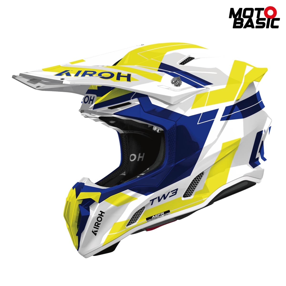 Casco AIROH Twist 3 Dynasty Azul/Amarillo/Blanco