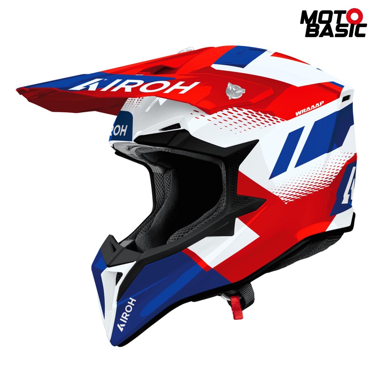 Casco AIROH Wraaap Vision Rojo/Azul/Blanco