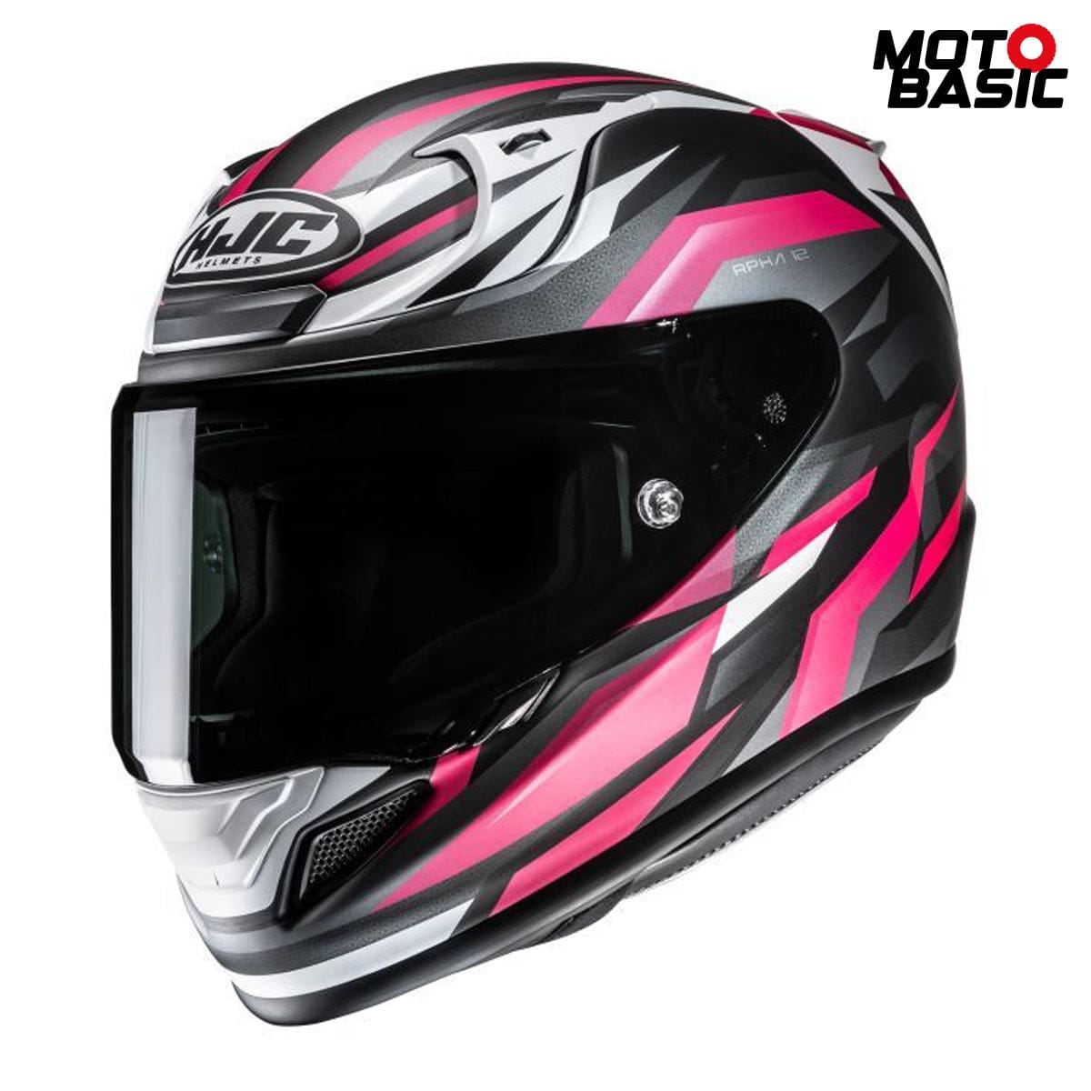 Casco HJC RPHA 12 Dravix Negro Mate/Rosa/Blanco