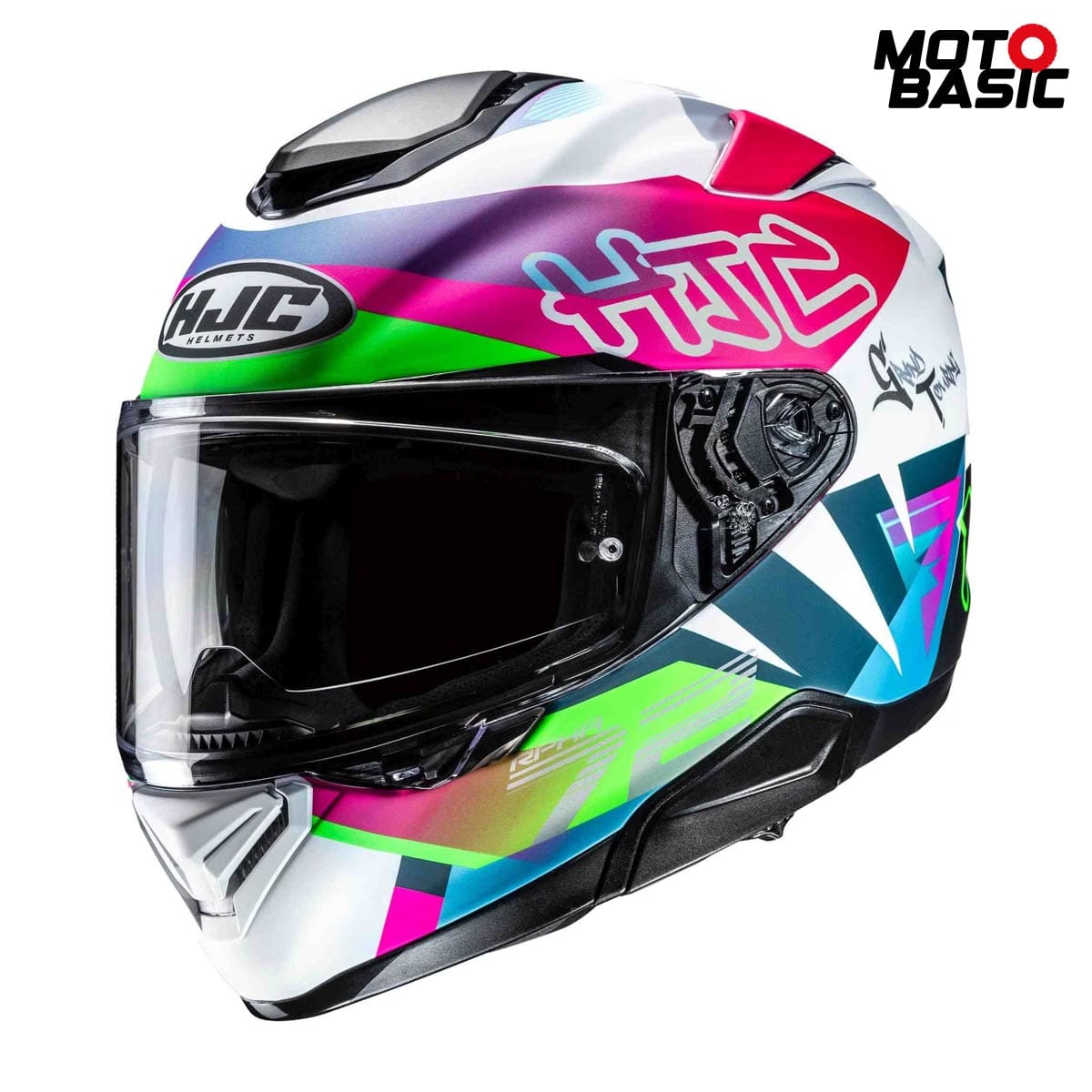 Casco HJC RPHA 72 Goldy Blanco/Azul/Verde/Rosa