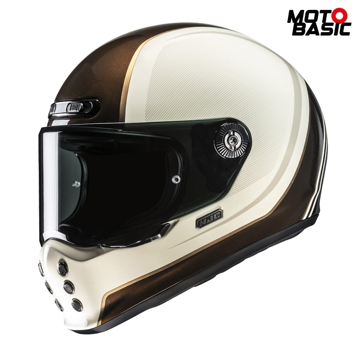Casco HJC V10 Hodu Blanco/Marrón