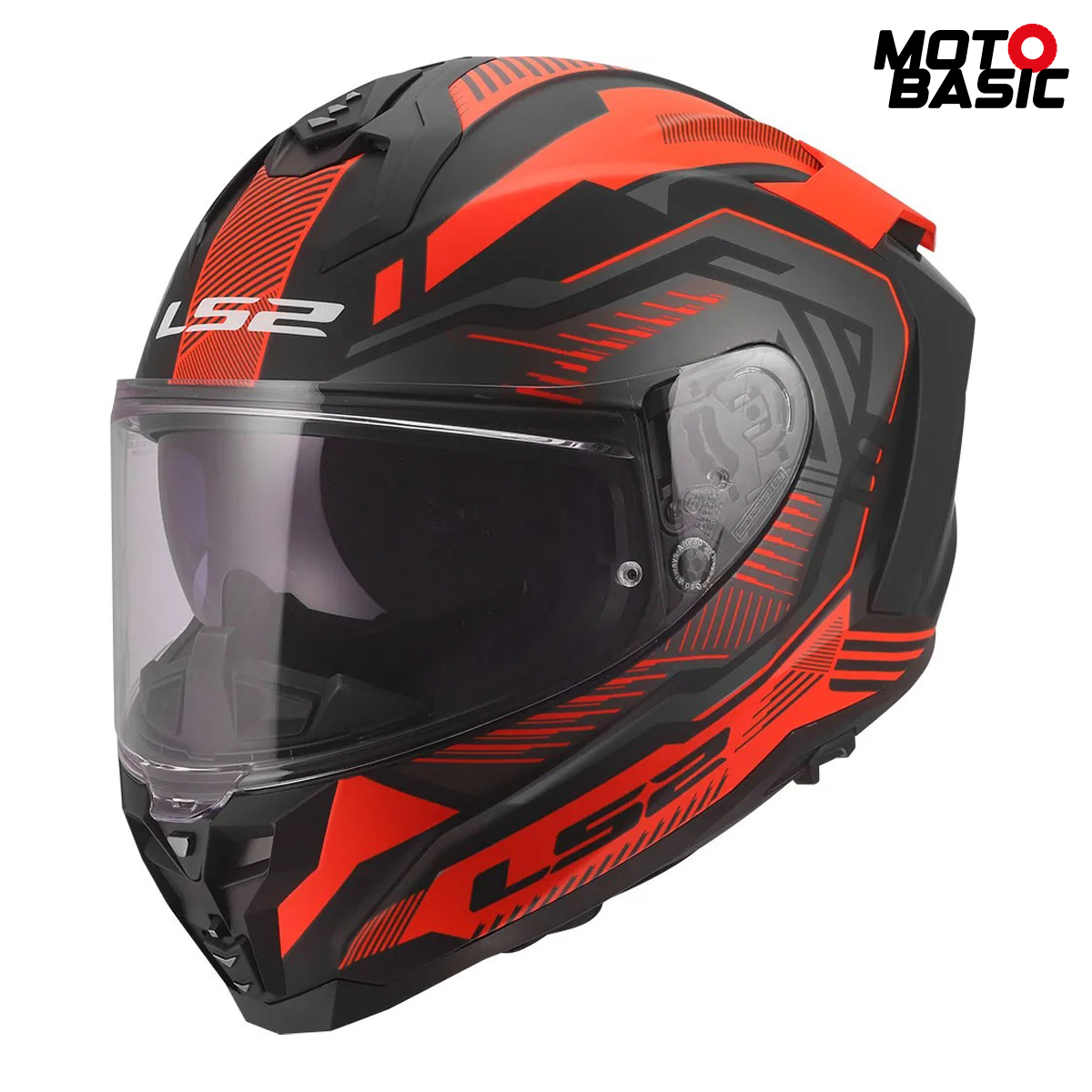 Casco LS2 Challenger II Dravix Negro Mate/Rojo