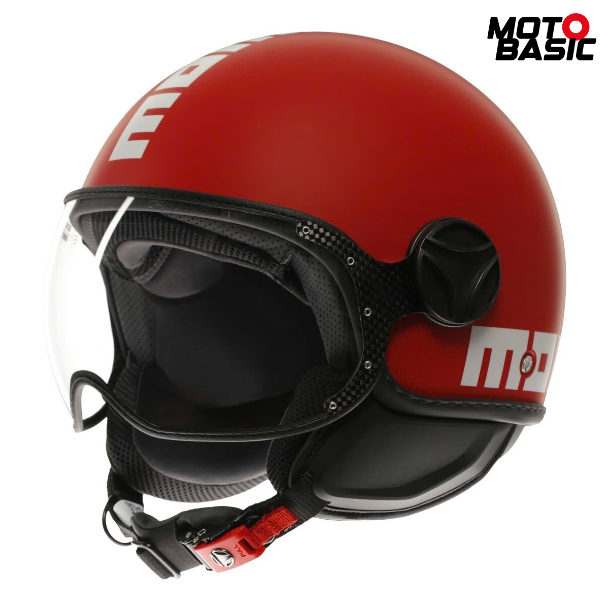 Casco MOMODESIGN FGTR Classic Candy Rojo Mate/Blanco